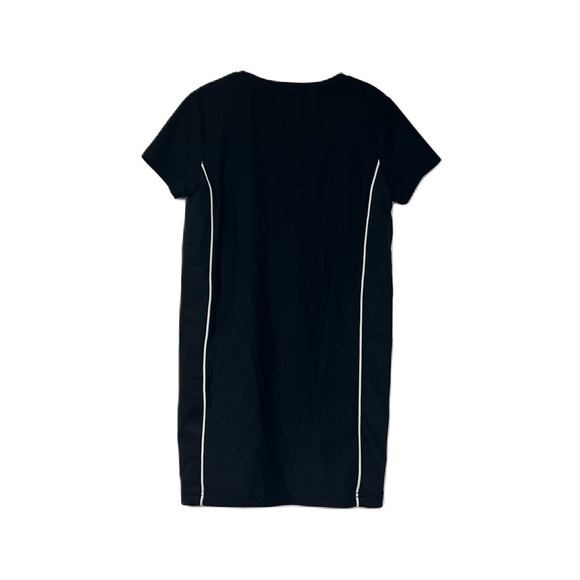 DKNY kids black white trim logo mesh short sleeve athleisure sz 6 dress sporty - Picture 3 of 4